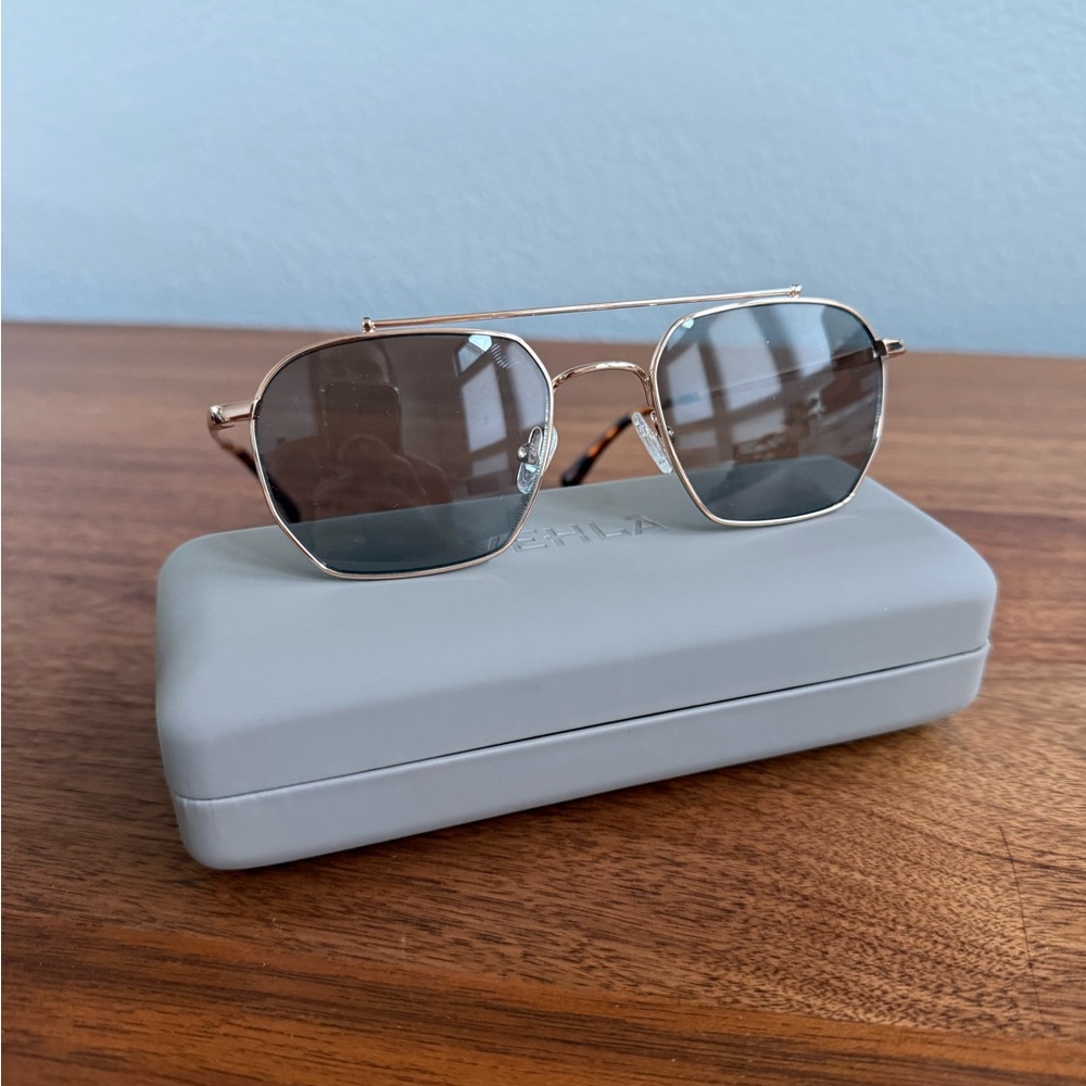Vehla Gold Frame Sunglasses with Gray Lenses